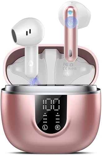 Wireless Bluetooth Headphones, Bluetooth 5.4 Headphones, 4 ENC Noise Reduction Mic, HiFi Stereo, 45 H Playback, Touch Control Headphones, LED Screen, IPX7 Waterproof Sport Headset for iOS Android - Image 2
