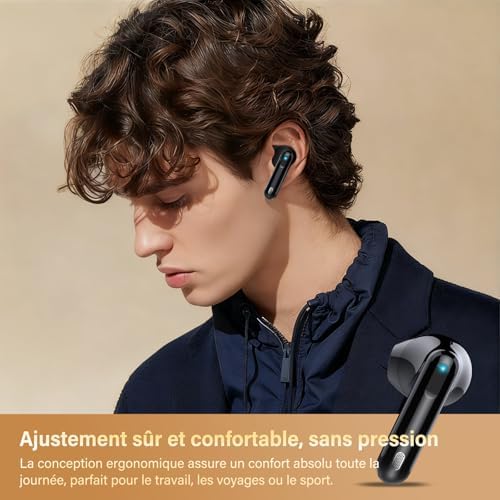 2026 Wireless Bluetooth Earphones, Bluetooth 5.4 Earbuds with HiFi Stereo, 4 ENC Noise Reduction Mic, 45H Playing Time, Touch Control Headphones, IPX7 Waterproof Sport Earphone - Image 5