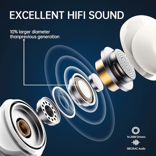 Bluetooth Headphones, Bluetooth 5.3 Earbuds with HD Mic Stereo HiFi, 2026 Wireless In-Ear 40H Sports Earbuds LED Screen, Earphone s without USB-C Cable IP7 Waterproof USB-C for Android/iOS - Image 4