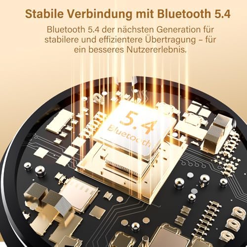 Ecouteurs Bluetooth sans Fil, Écouteurs Bluetooth 5.4, 4 ENC Réduction Bruit Mic, HiFi Stéréo, 45H de Lecture, Casque Contrôle Tactile,Écran LED, IPX7 Étanche Sport Oreillette pour iOS Android, Blancs - Image 4