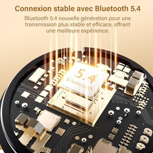 Wireless Bluetooth Headphones, Bluetooth 5.4 Headphones, 4 ENC Noise Reduction Mic, HiFi Stereo, 45 H Playback, Touch Control Headphones, LED Screen, IPX7 Waterproof Sport Headset for iOS Android - Image 4