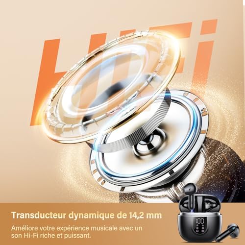 2026 Wireless Bluetooth Earphones, Bluetooth 5.4 Earbuds with HiFi Stereo, 4 ENC Noise Reduction Mic, 45H Playing Time, Touch Control Headphones, IPX7 Waterproof Sport Earphone - Image 3
