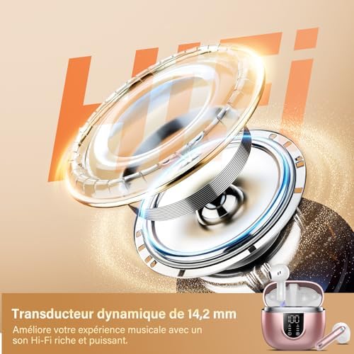 Wireless Bluetooth Headphones, Bluetooth 5.4 Headphones, 4 ENC Noise Reduction Mic, HiFi Stereo, 45 H Playback, Touch Control Headphones, LED Screen, IPX7 Waterproof Sport Headset for iOS Android - Image 6