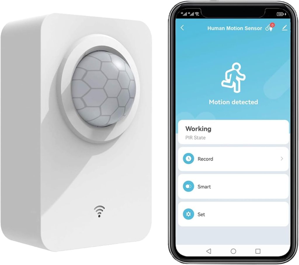 Capteur de Movimiento Inteligente Pir Détecteur de mouvement : infrarouge WiFi Movimiento Détecteur de Movimiento inalámbrico Con alimentación de batería & USB, application moniteur compatible Alexa