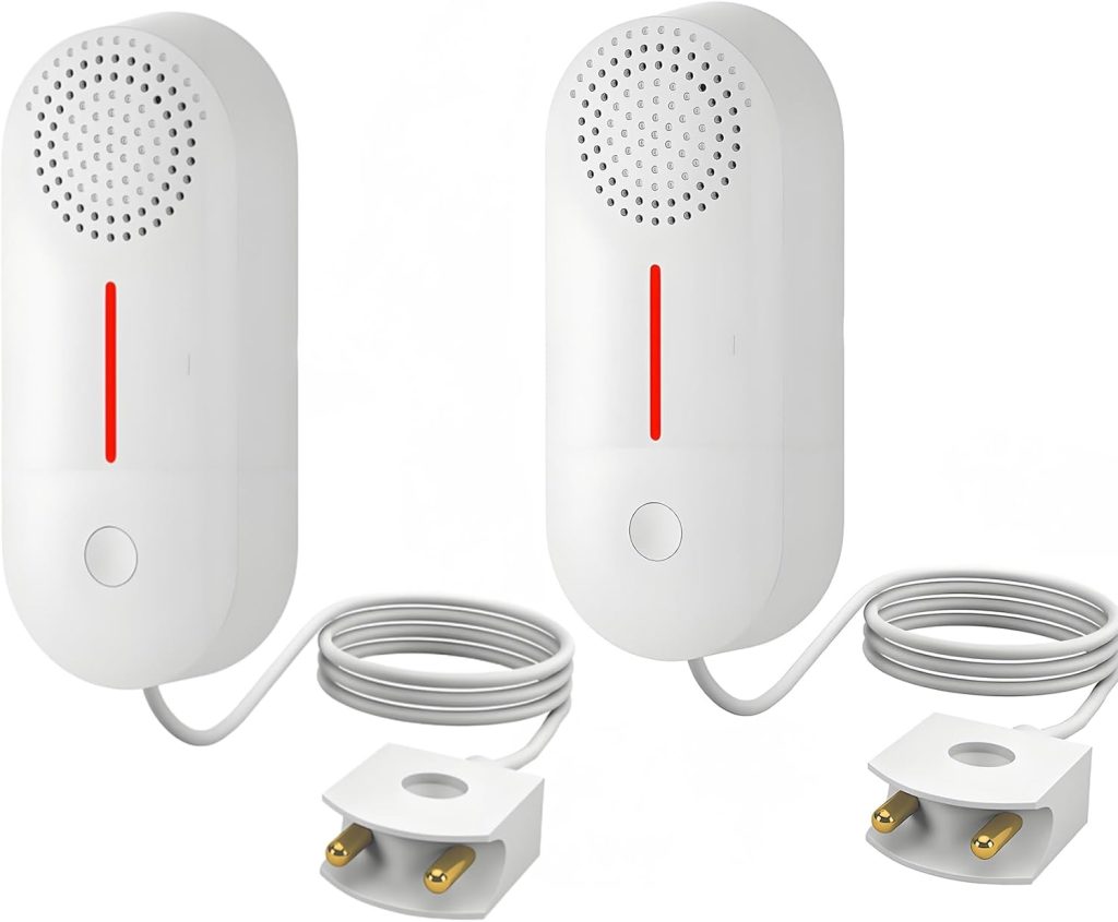 Détecteur de fuite d'eau WiFi : capteur d'eau intelligent, capteur de faible niveau d'eau de 100 dB avec surveillance à distance par application Tuya, moniteur de niveau de réservoir sans fil pour